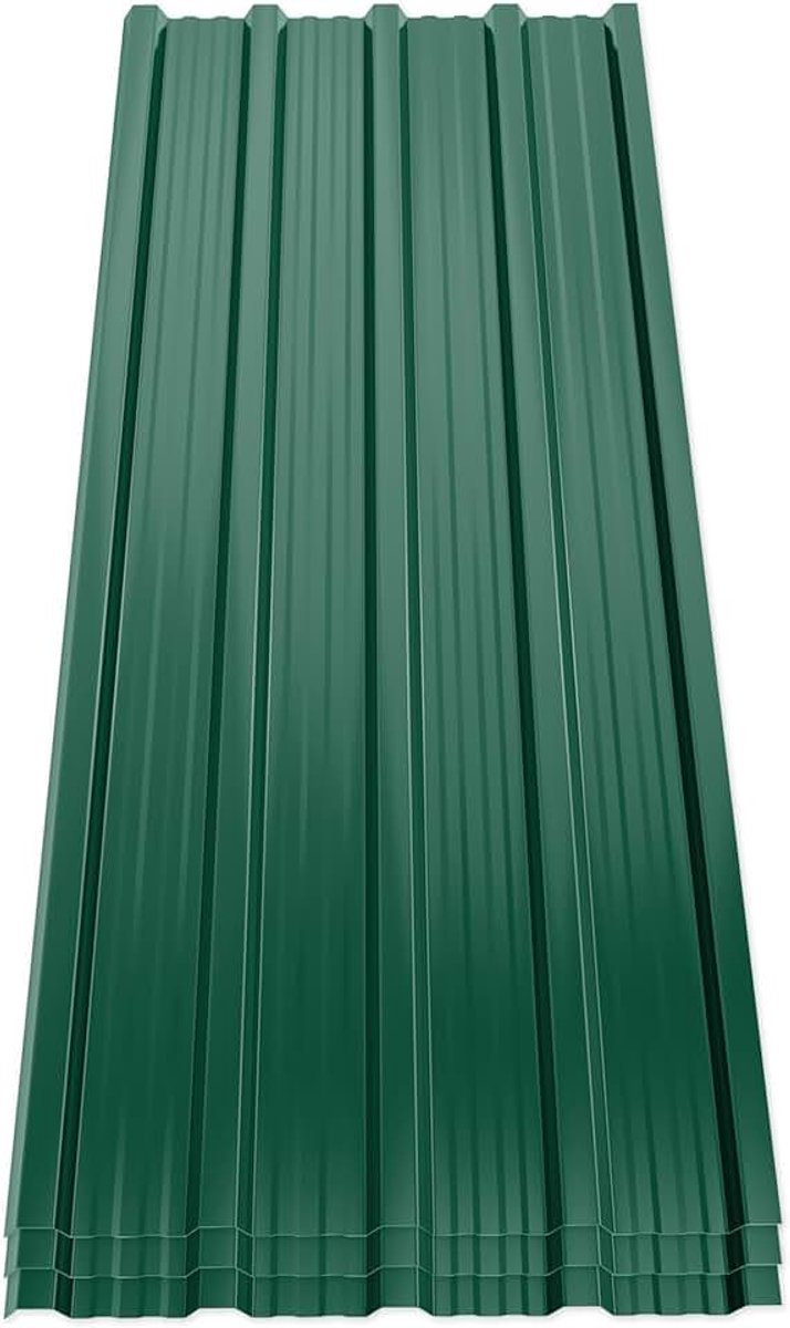 14 stuks metalen dakplaten, 7 m², 110 x 46 cm, groen | Golfdakplaten, Gegalvaniseerd Staal Trapeziumvormig Gegroefd Dak voor Garage Carport Schuur Kas Kennels Panelen