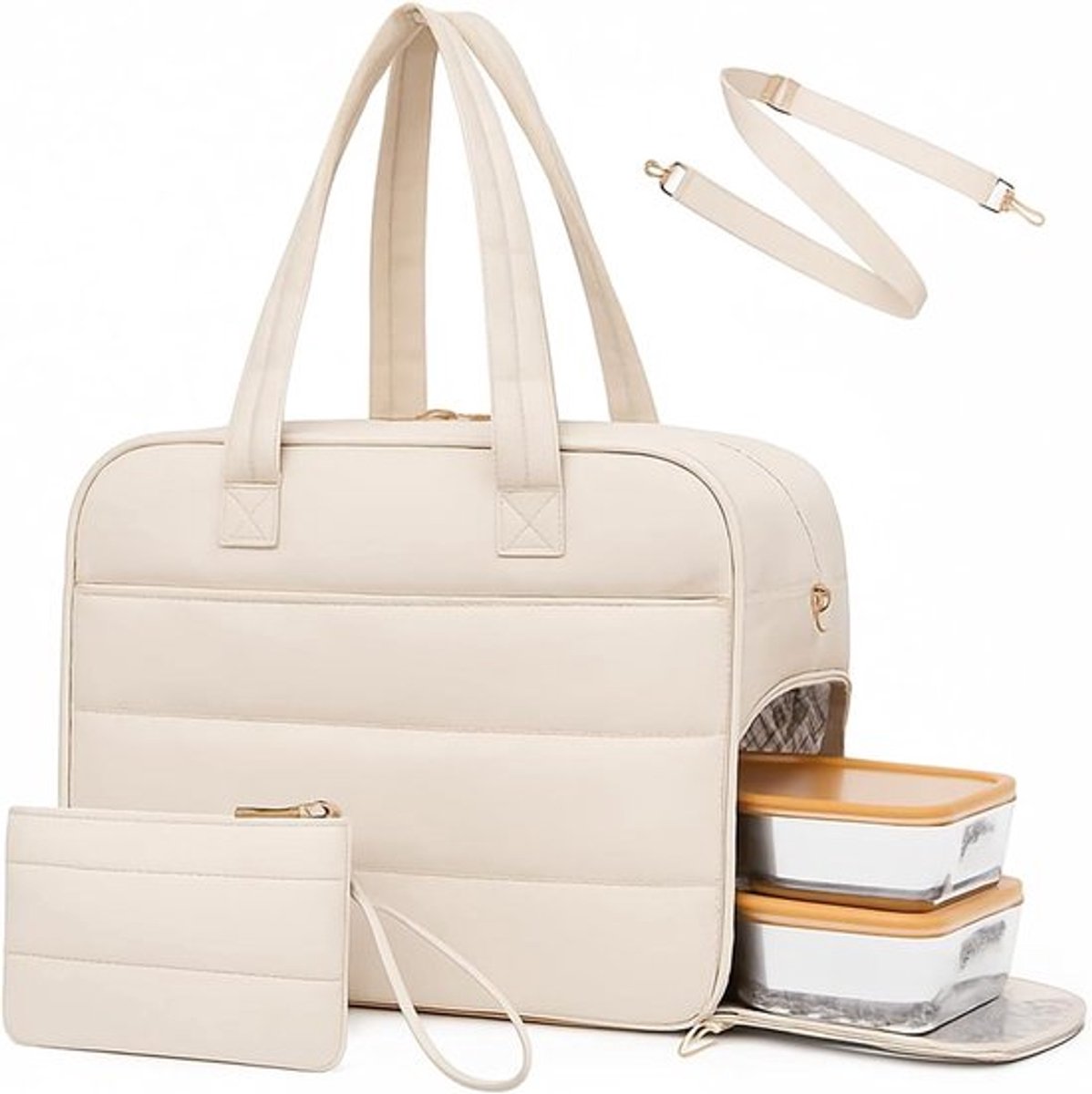 Thermische Lunchtas voor Koeling, Draagbare Koeltas voor Kantoor en Reizen, Geschikt voor Picknick en 17.3 Inch Laptop met Geïsoleerd Compartment