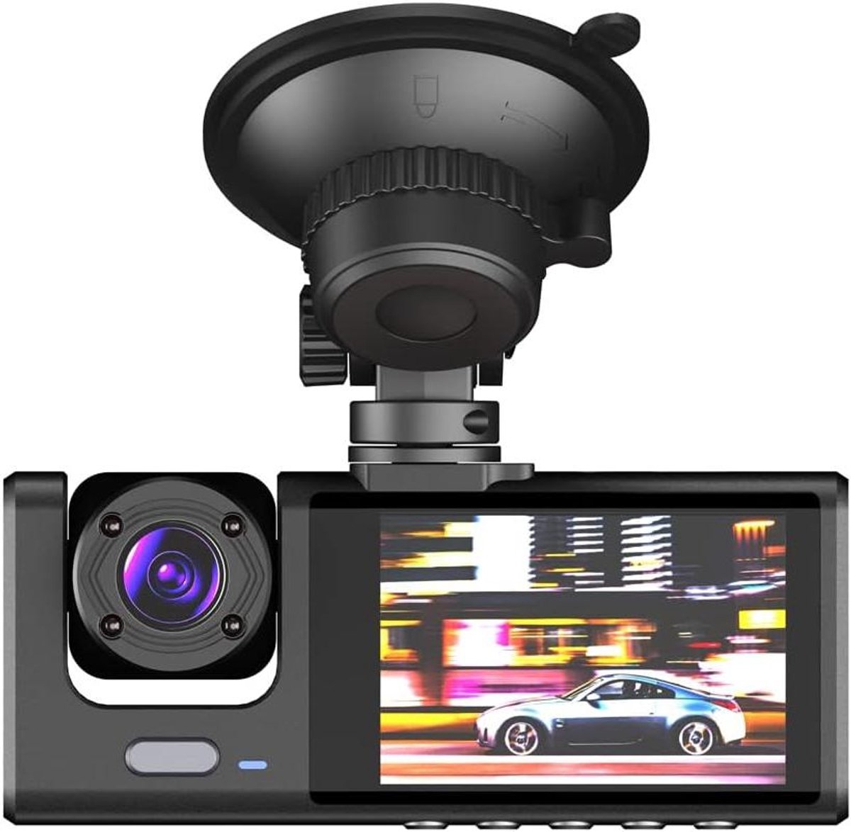 Dash Camera - Rijrecorder DVR - Veilig Rijden - Drievoudige Camera's - 2 Inch Scherm - Zwart