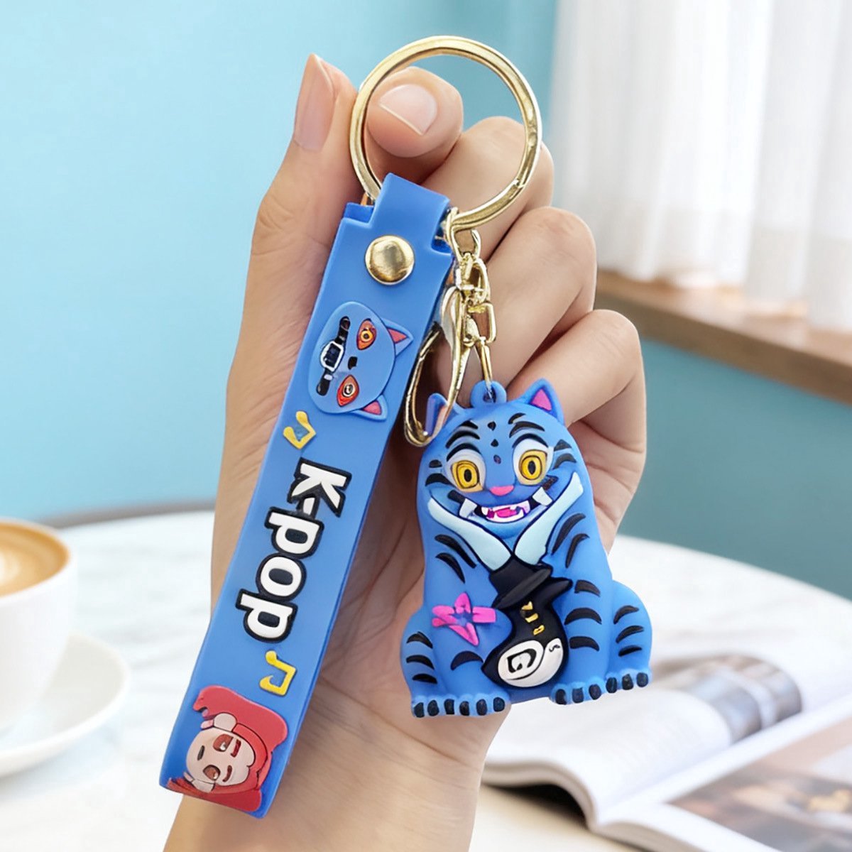 Casalora Cartoon Sleutelhanger - Demon Hunter - K-Pop Popstijl - Flexibele Sleutelring voor Tas & Sleutels - Drieogigevogel