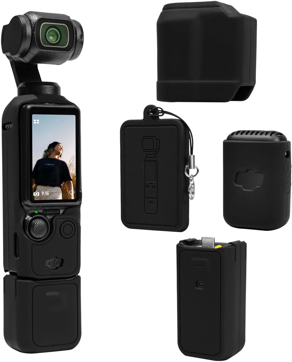 Casalora Beschermhoes voor DJI Osmo Pocket 3 -Silicone - Cover - Action Cam Accessoires -Zwart