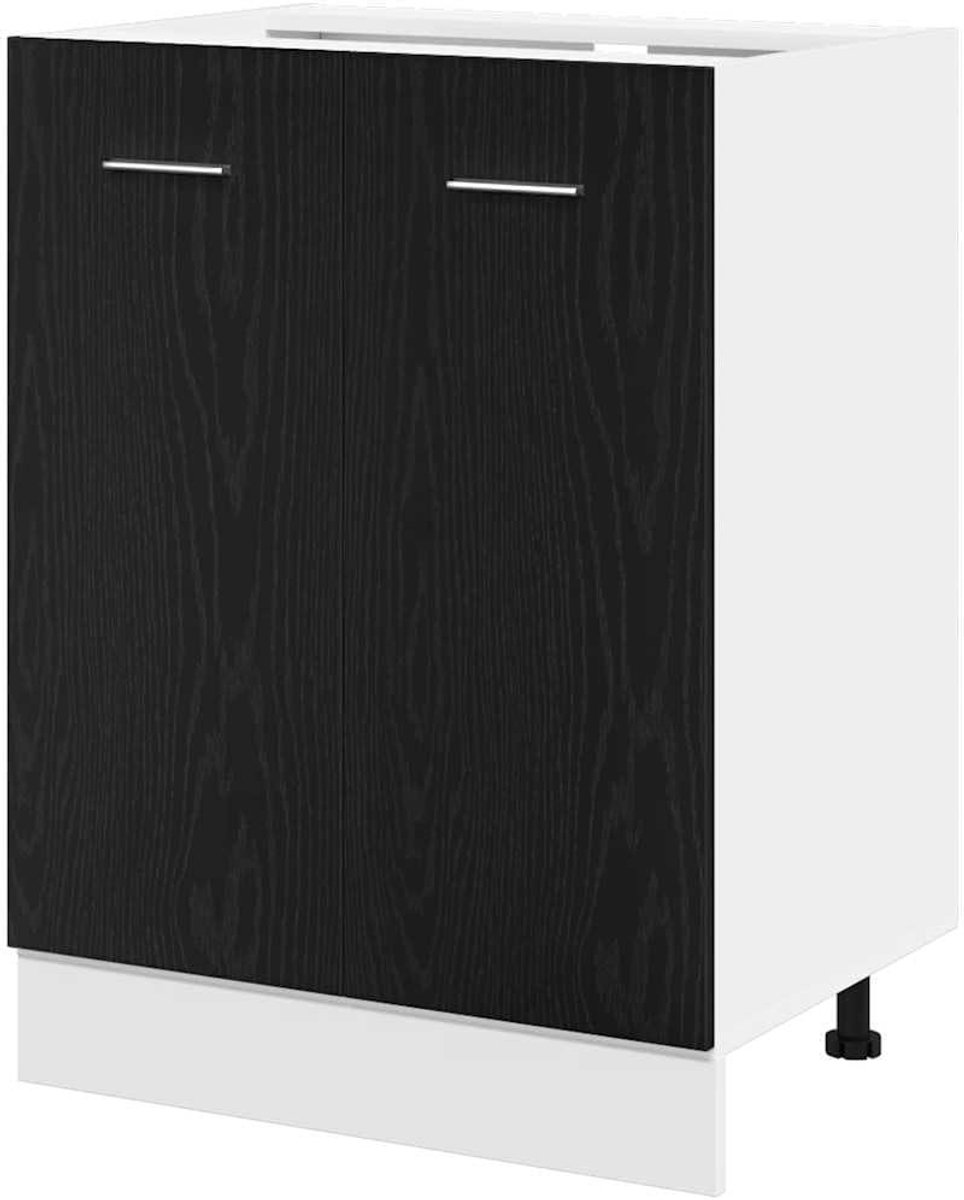 Keukenkast Zwart - Onderkast Keuken - Keuken Organiseren - Eenvoudig Onderhoud - 60 x 46 cm - Eikenlook