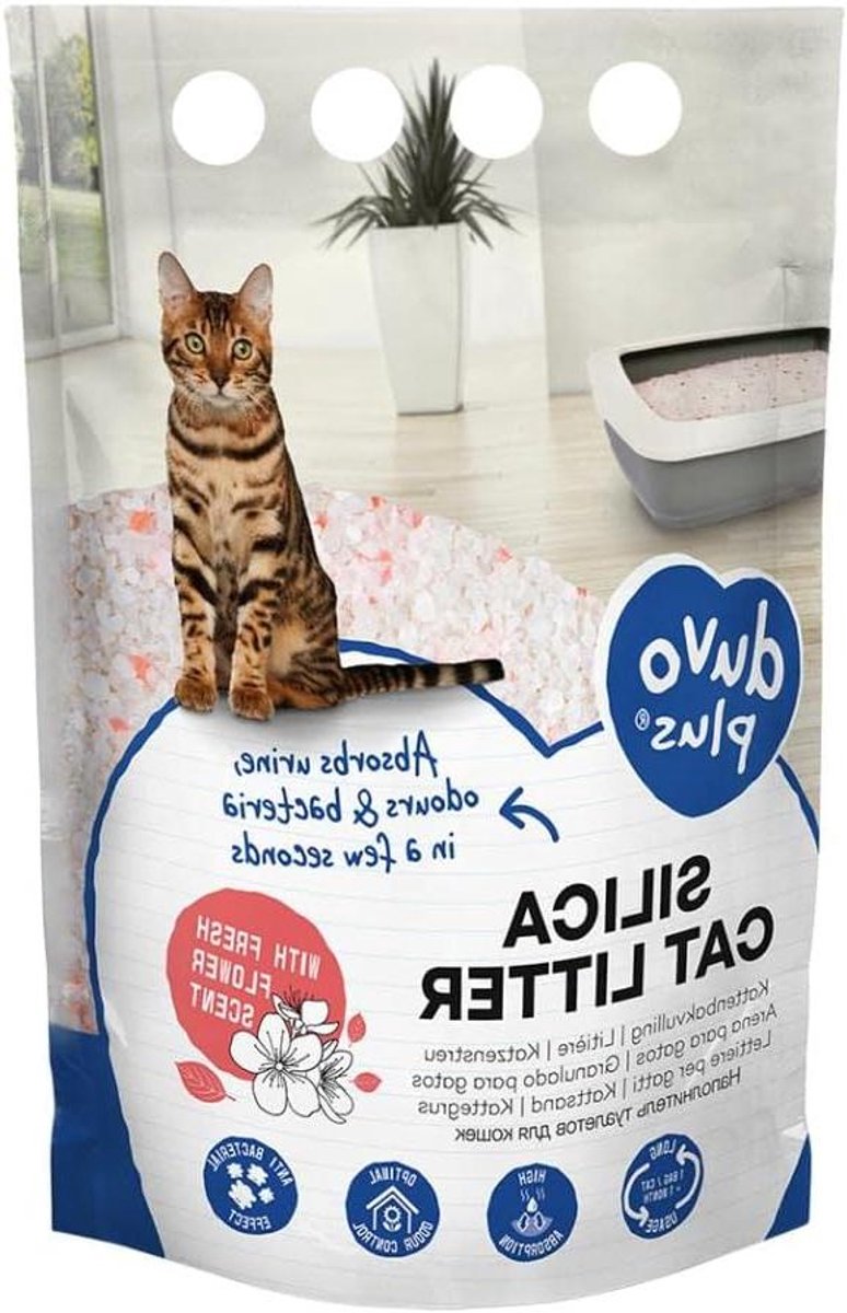 Kattenbakvulling Silica - Kristal Korrels - Geur Neutraliseren - Hoge Absorptie - 5 Liter - Wit Roze