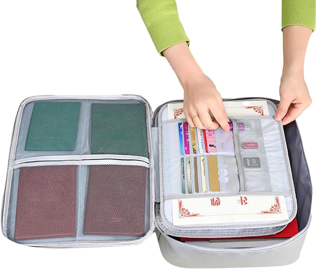 Documentendoos - Opbergkoffer - Veilige opslag - Combinatieslot - 38x28x11 cm - Grijs