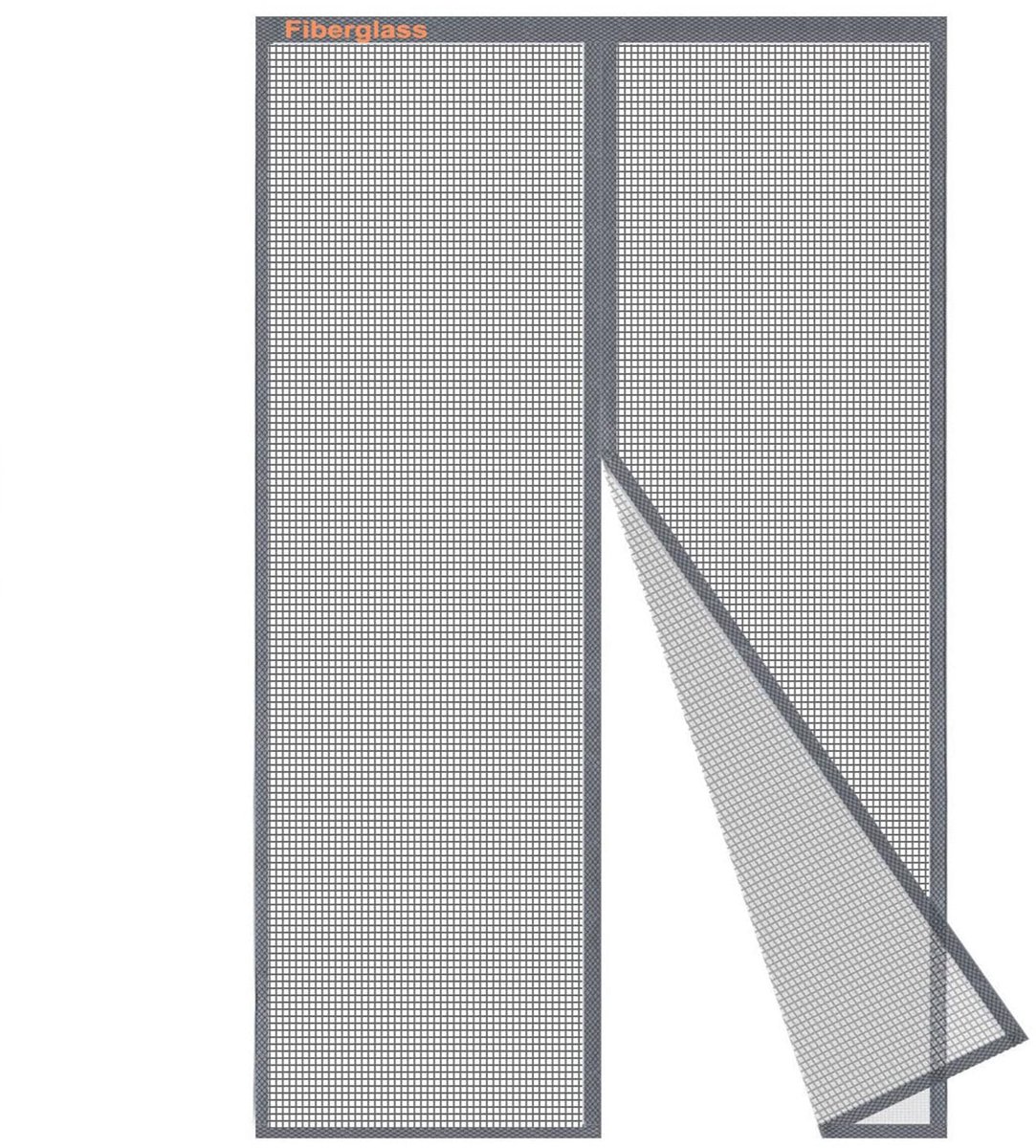 Vliegengordijn Deur 60x250cm - Grijs Glasvezel Gaas - Magnetisch - Houd insecten buiten - SnelShoppen