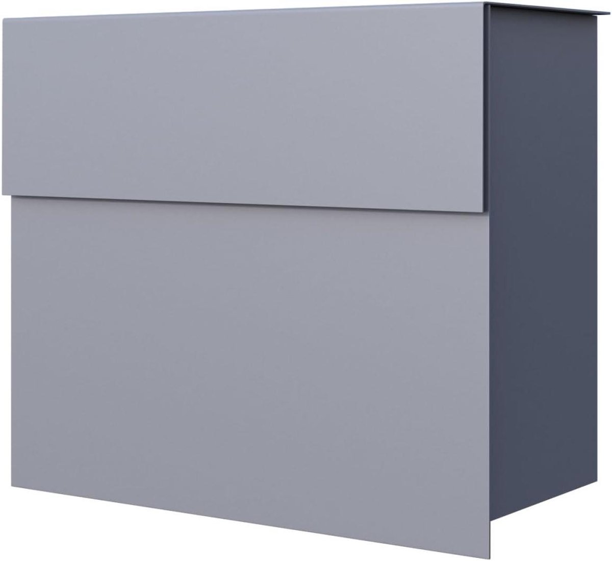 Muurbrievenbus Molto - Brievenbus grijs - Post ontvangen - Gepoedercoat staal - 45x37x18 cm - Grijs metallic