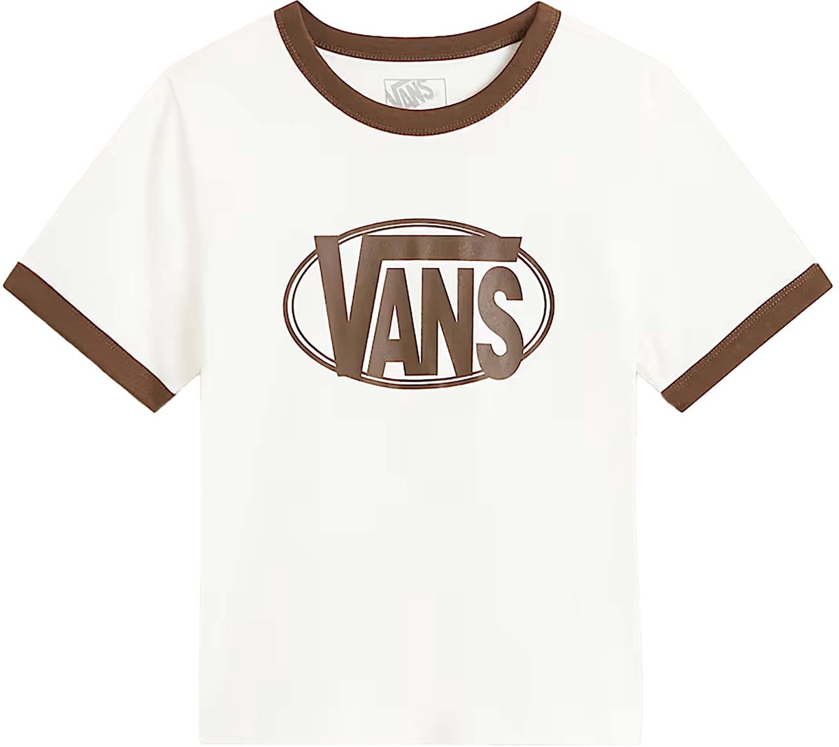 Vans W Center Chest Ringer T-Shirt Fashion Wear Vrouwen Grijs