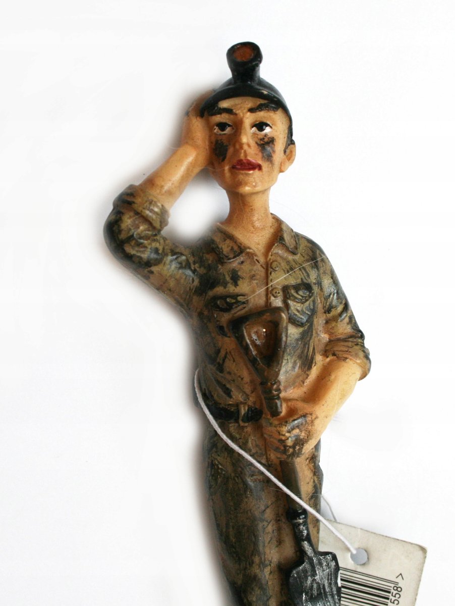 Unieke pen met mijnwerkerfiguur - blauwe inkt