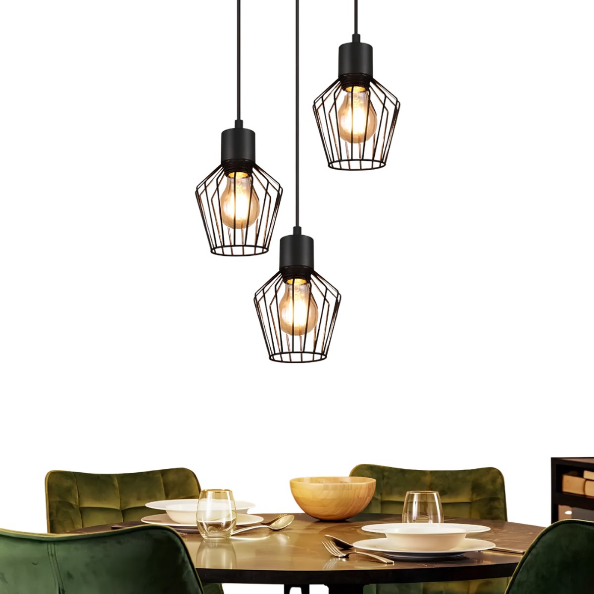 JCP® Hanglampen Eetkamer - Hanglamp - Plafondlamp - Zwart - 22cm x 173cm x 22cm
