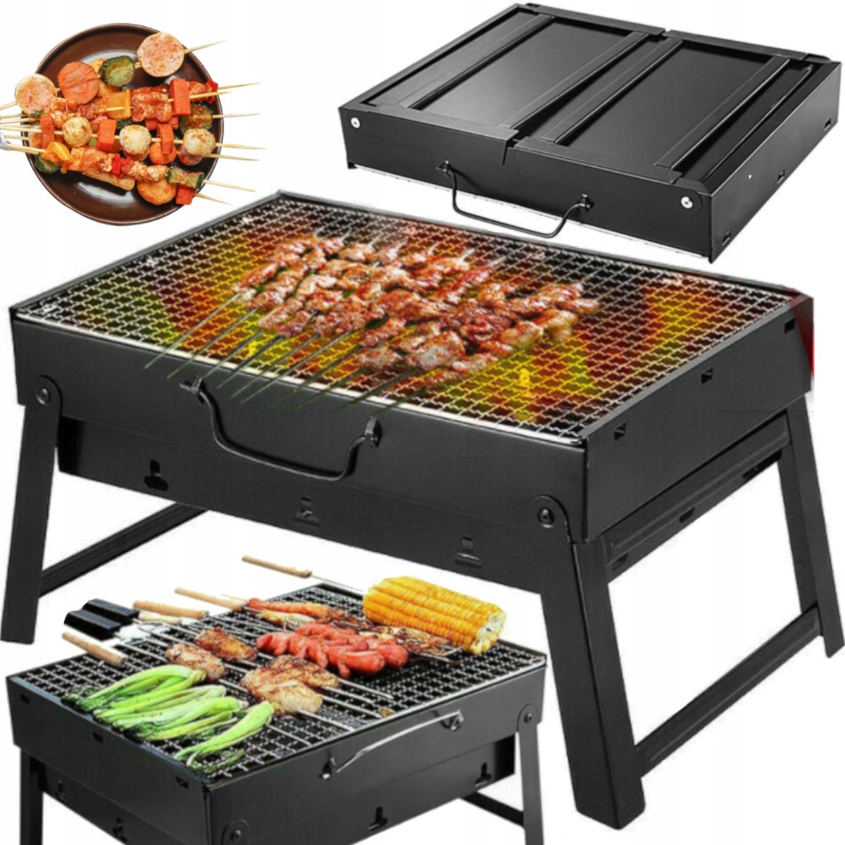 Draagbare Opvouwbare Houtskool BBQ Grill - Compact en Lichtgewicht