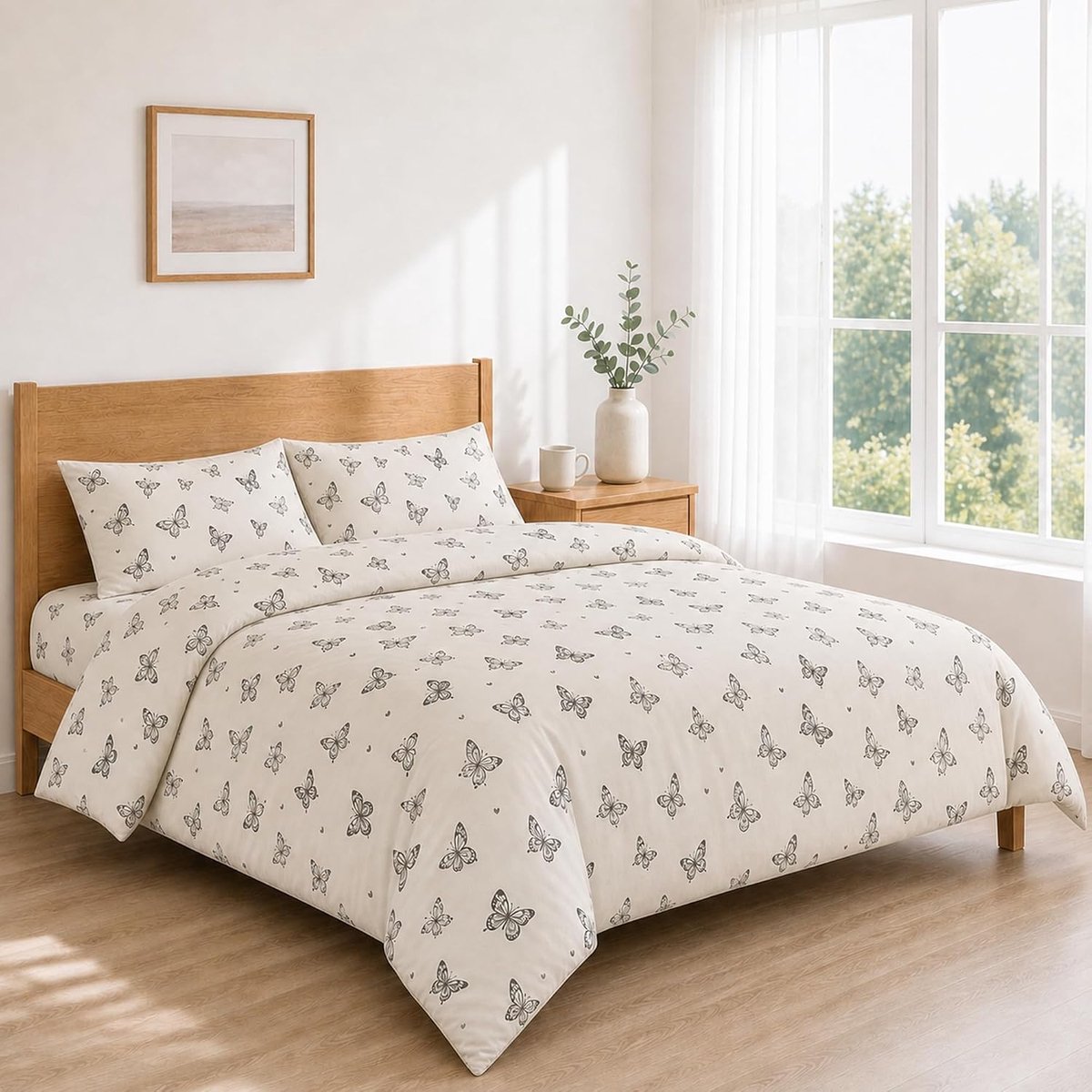 Lakenset Bedrukt 140x200+30 / 220x270 + 50x80 2PCS Avorio Farfalle | Zacht en licht in gebruik, met tien prints en extra grote maten tot lits-jumeaux voor een compleet en verzorgd opgemaakt bed