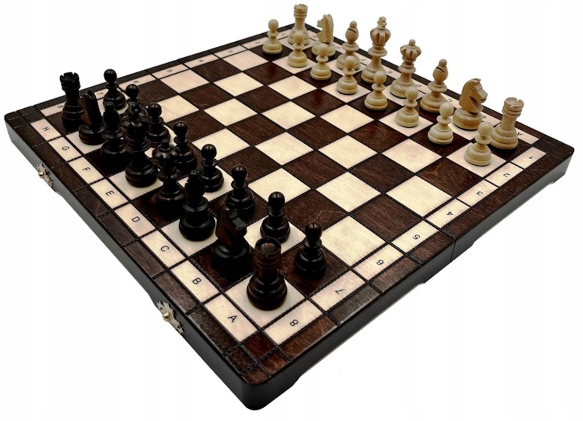 Houten Schaken Set - Olympische Spelen - Beschadigd - Szafraniec
