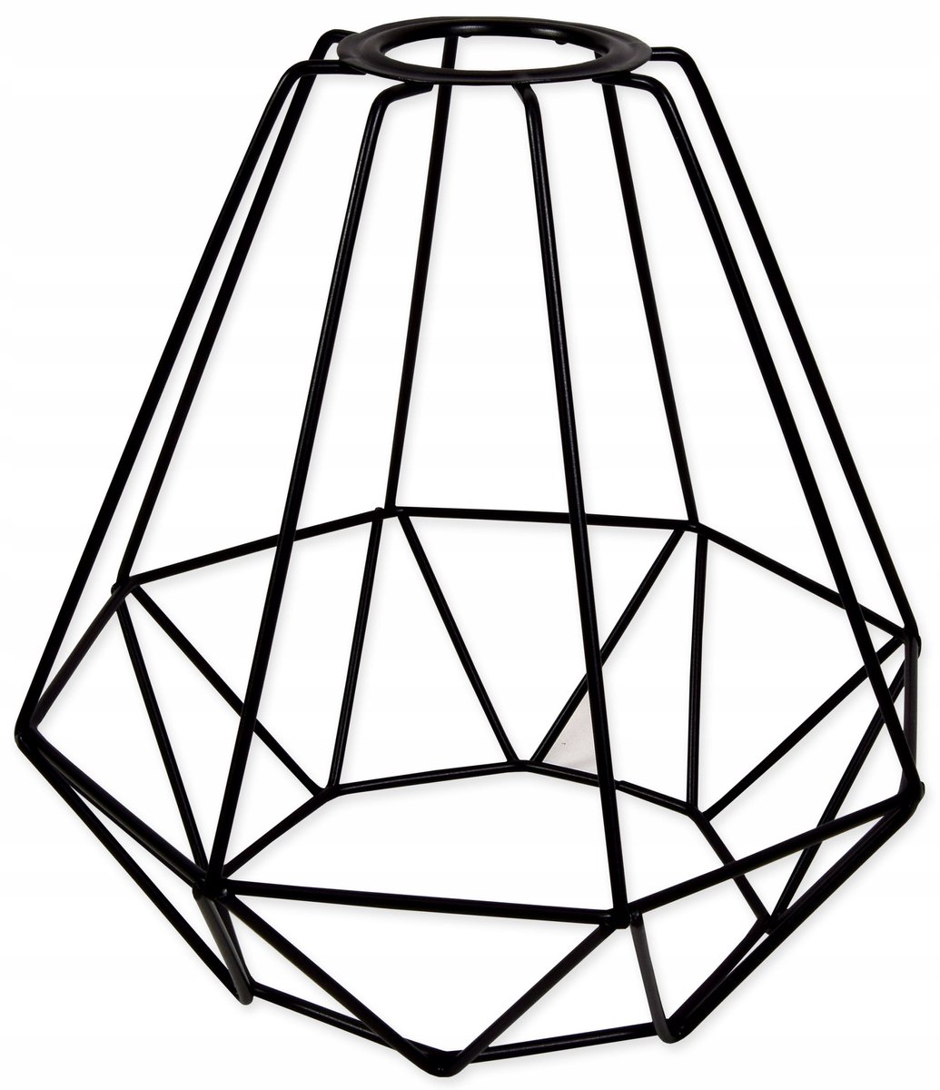 Diamant Lampenkap Metaal Zwart/Wit E27 Loft Stijl
