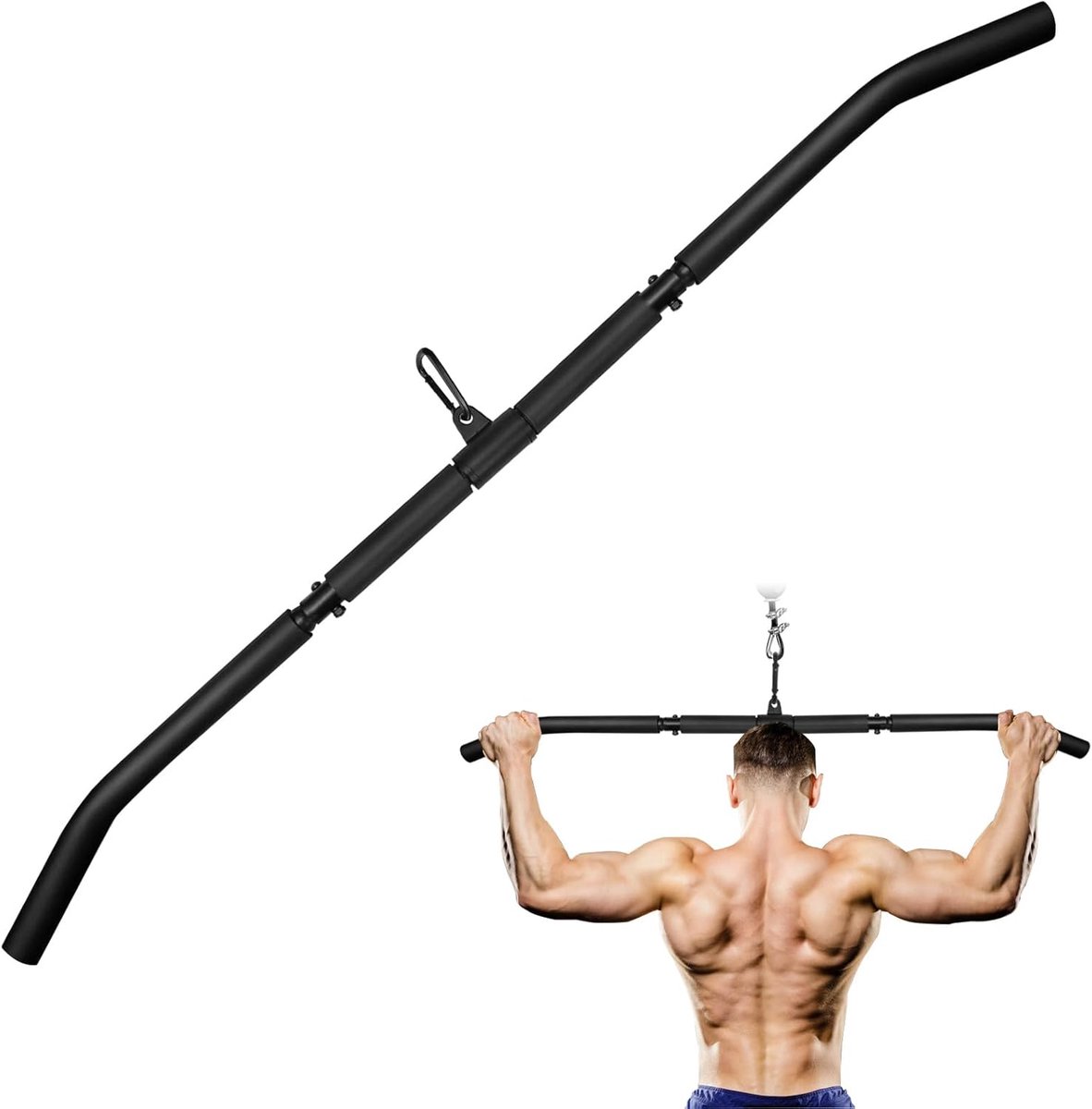 Pull Down Bar, Roterende Rechte Bar Thuis Gym Kabel Machine Attachment Pulldown Biceps Triceps Bar