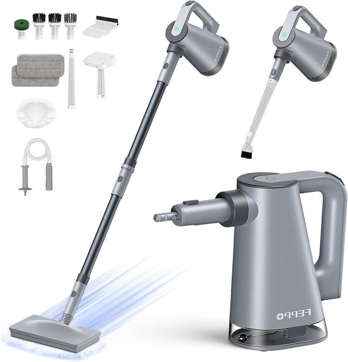 Stoomreiniger - Vloerreiniger - Grondig Reinigen - Snel Verwarmend - 1300 Watt - Grijs