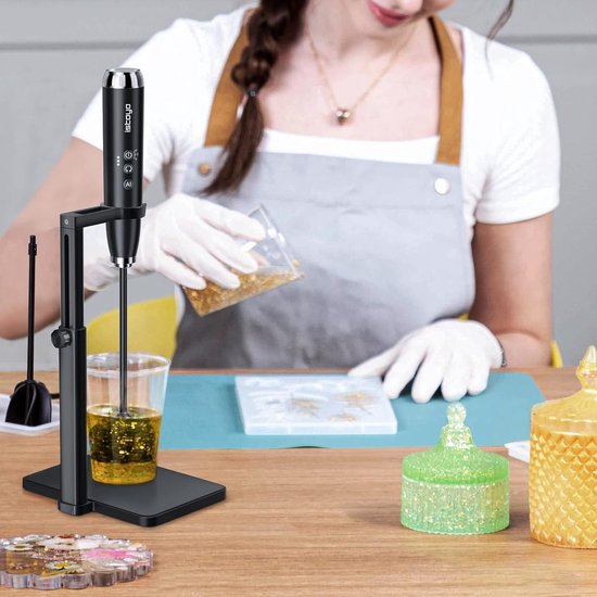 Resin Mixer Stand - Hars Meng Hulp - Harsen Maken - Flexibel Hoogte - 16-26 cm - Zwart — afbeelding 4