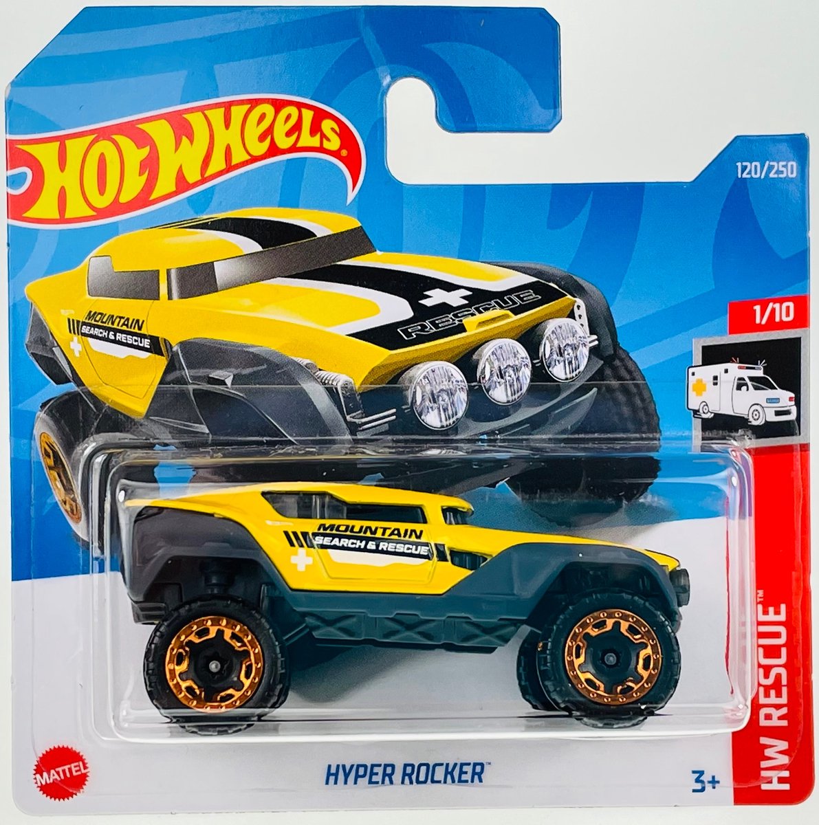 Hot Wheels Hyper Rocker RESCUE Gele Auto 1:64 Schaal