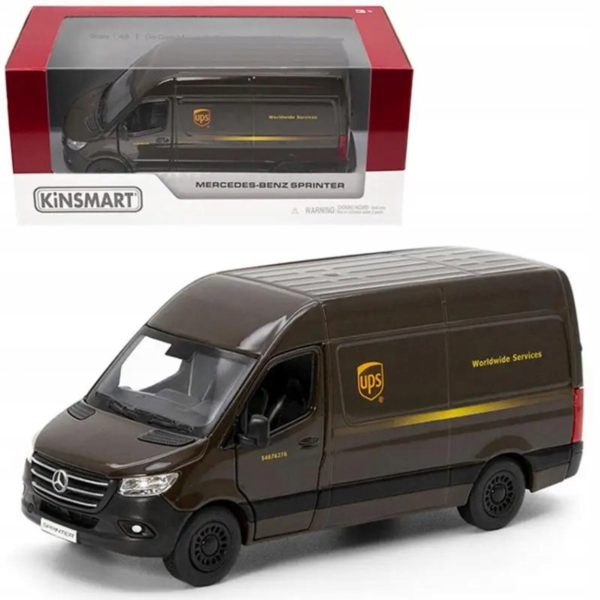 Kinsmart Mercedes-Benz Sprinter UPS modelauto 1:48 pull-back