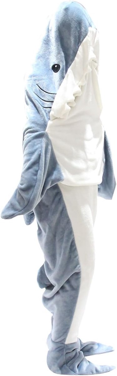 Deken Onesie - Slaapzak Hoodie - Comfortabel Slapen - Extra Zacht Flanel - 37x30x4 cm - Blauw — afbeelding 4