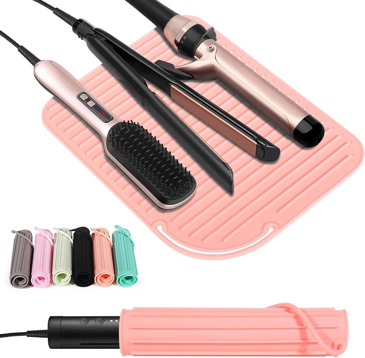 Hittebestendige Mat - Styling Pad - Haarstyling Beschermen - Extra Groot Formaat - 11 x 8.2 Inch - Zwart