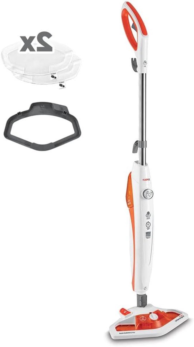 Stoomreiniger - Vloerreiniger - Hygiënisch Huis - Snelle opwarming - 300 ml tank - Wit/Oranje