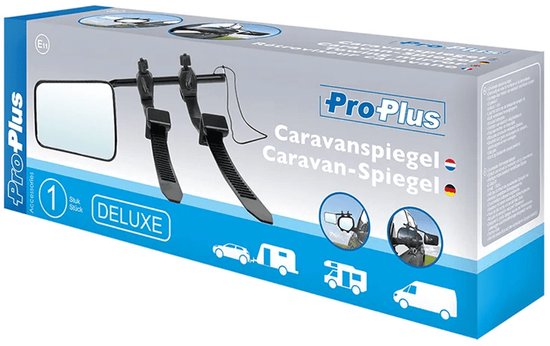 ProPlus Caravanspiegel - Opzetspiegel - Deluxe - Veilig - Eenvoudig en Snelle Montage - Geschikt voor grote autospiegels - Multi verstelbare bevestigingsarmen - Universeel voor Links en Rechts - Inclusief Opbergtas en Elastische Veiligheidskoord van ProPlus — afbeelding 4