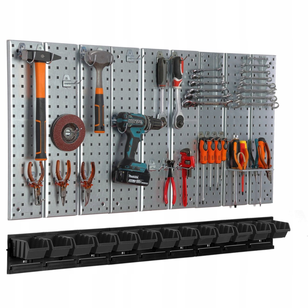 Metalen Gereedschapswand 1170x713mm met 13 Bakjes - Werkplaats Organisatie