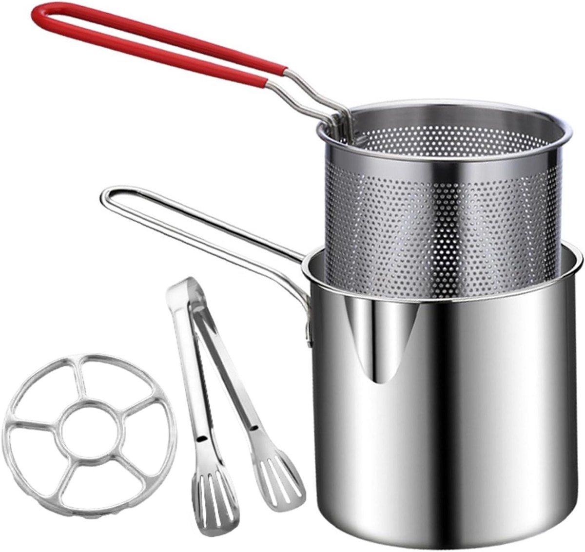Koekenpan - Bakpan - Snacks Bakken - Gelijkmatige Warmte - 16 x 17 x 15 cm - Zilver