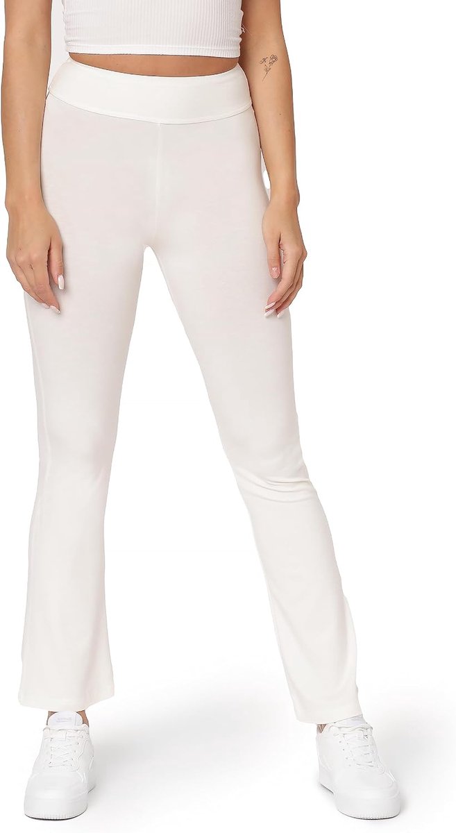Dames Yoga Broek Dunne Sweatbroek Wijde Stof Flare in Viscose BLV50-277