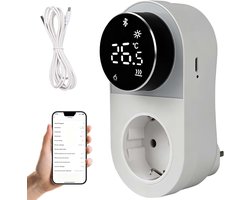 Temperatuurregelaar, thermostaat stopcontact met sensor, lcd-scherm | Temperatuurregelaar met timer, verwarming, koeling, compatibel met Alexa/Google Assistant, voor broeikas, terrarium, koelkast