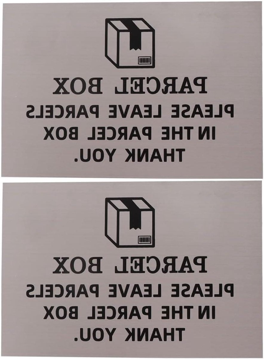 Pakketbusbord - Bezorginstructie Bord - Pakket Ontvangst - Zelfklevend Weerbestendig - 15 x 10 cm - Zilver