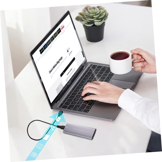 Externe Solid State Drive - Draagbare HHD - Snelle Gegevensoverdracht - Ultradun Lichtgewicht - 11.5 cm - Zilver — afbeelding 5