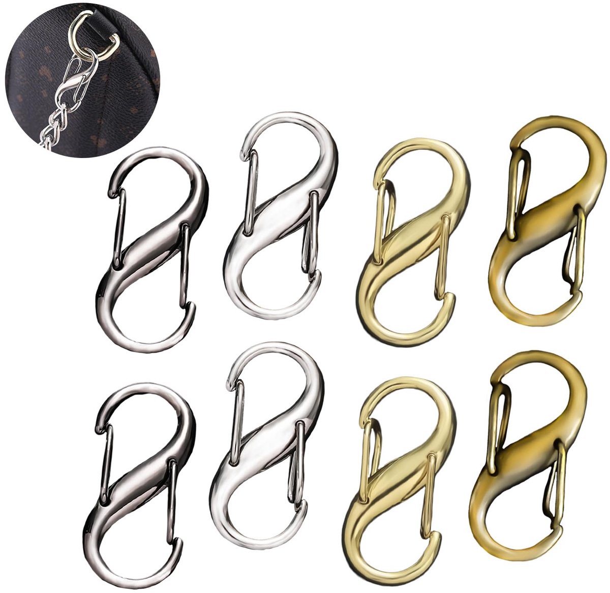 Ritssluiting, hanger, rugzakslot, metaal, dubbele karabijnhaak, S-vormige ritssluiting, clips voor rugzak, camping, outdoor