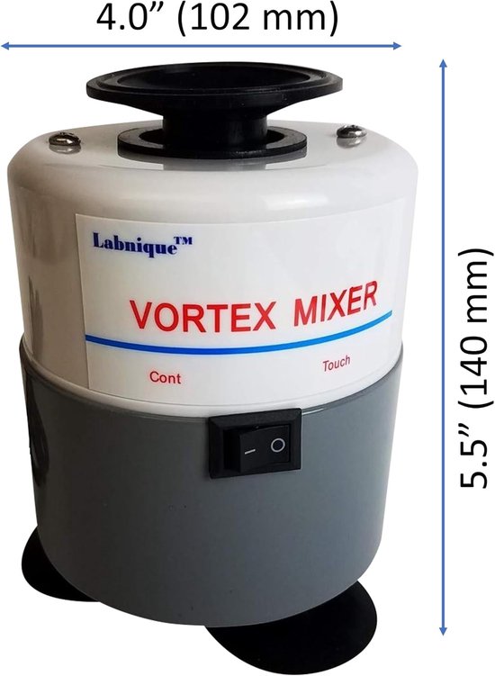 Vortex Mixer - Schudapparaat Mengapparaat - Monsters Mengen - Touch Continue Mode - Ø110x150mm - Zwart — afbeelding 4