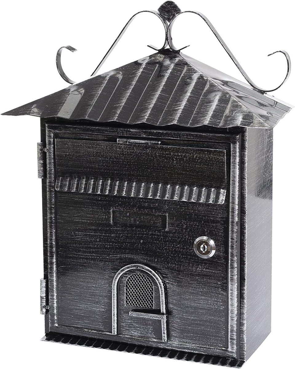 Metalen Brievenbus - Buitenpostbak - Post Ontvangen - Rustieke Stijl - Formaat S - Zwart