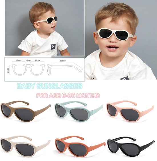 Baby Zonnebril - Kinderzonnebril UV - Bescherming Ogen - Verstelbare Band - 6-36 Maanden - Oranje Frame — afbeelding 2