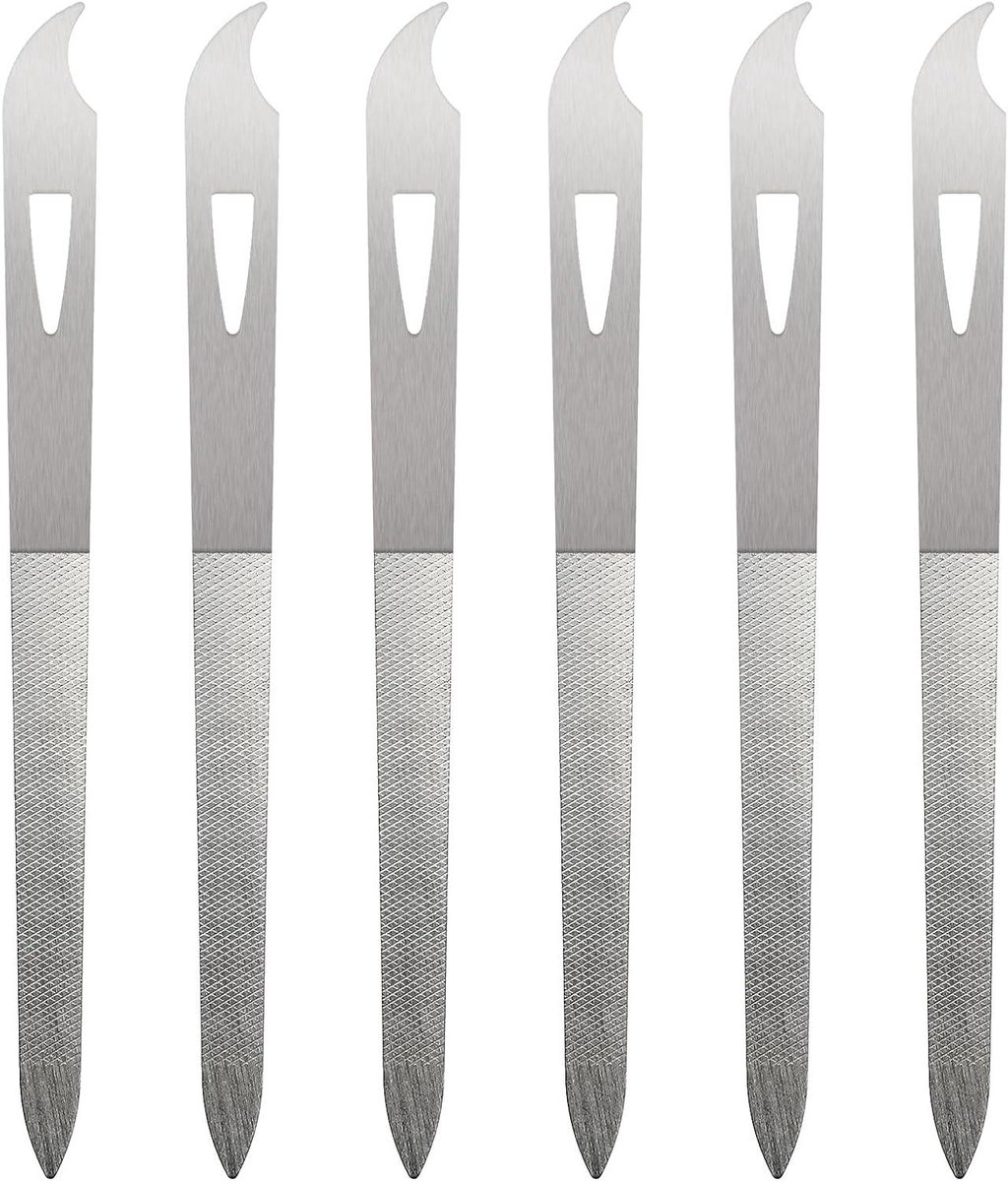 Nagelvijlen Set - Manicure Tool - Nagels Verzorgen - Dubbelzijdig Roestvrij Staal - 6 Stuks - Zilver