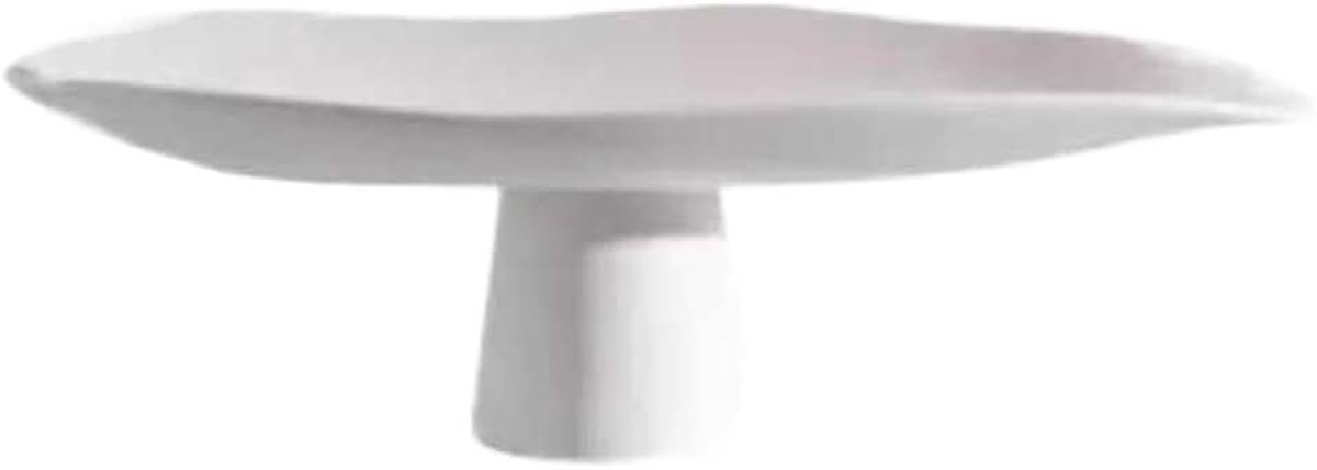 Fruitschaal Keramische fruitschaal met hoge poten, grote inhoud, geschikt als decoratie in huis, middelpunt op de eettafel of het aanrecht(Wit,Klein)
