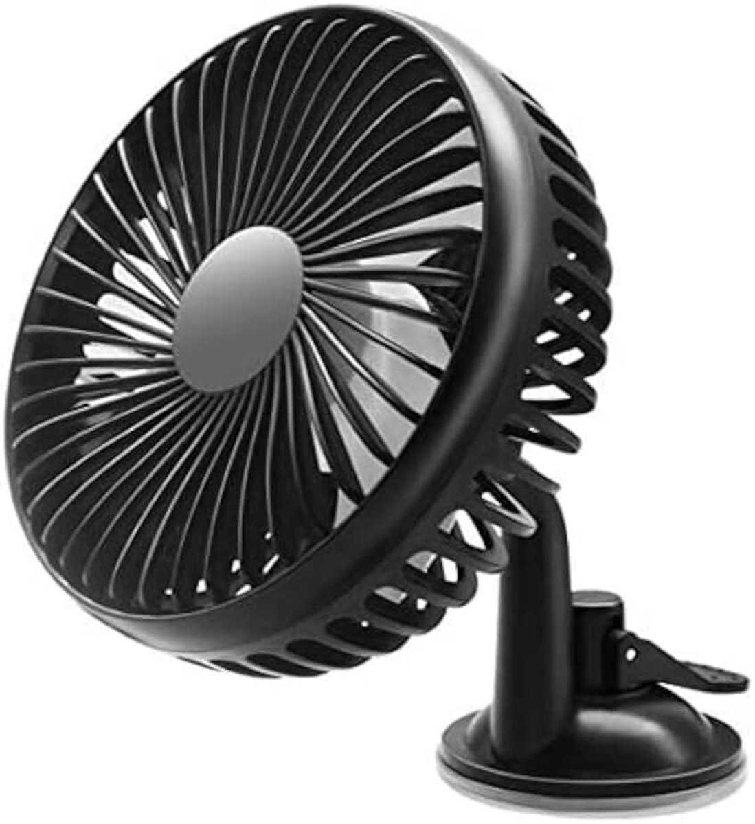 Ventilator, USB Fan, 12 V/24 V Universele 360 ° Roterende Auto Koelventilator Met 3 Speed Verstelbare Sterke Wind Geluidsarm Voor Auto, Vrachtwagen Voertuig, thuis (Sucker fan)