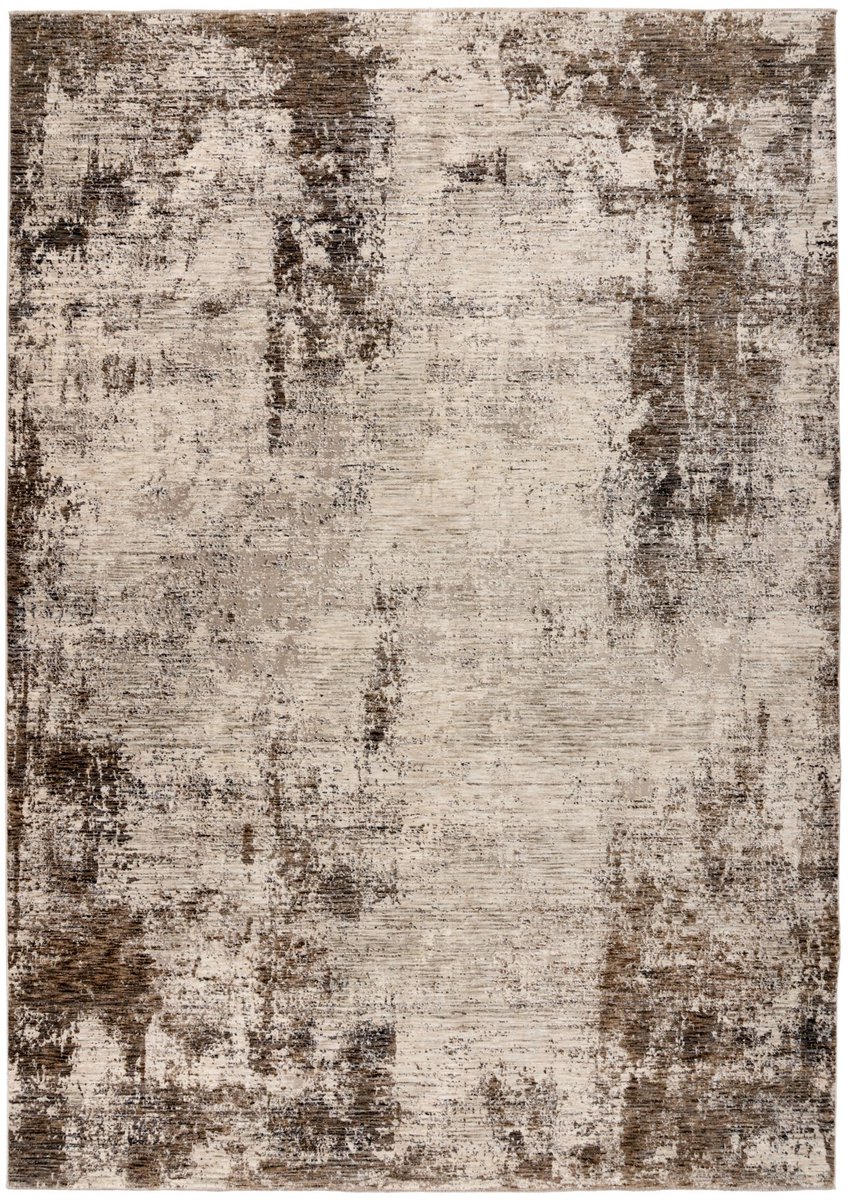 Padiro laagpolig vloerkleed 120 x 170 cm - taupe - vintage - geschikt voor vloerverwarming - van polyester