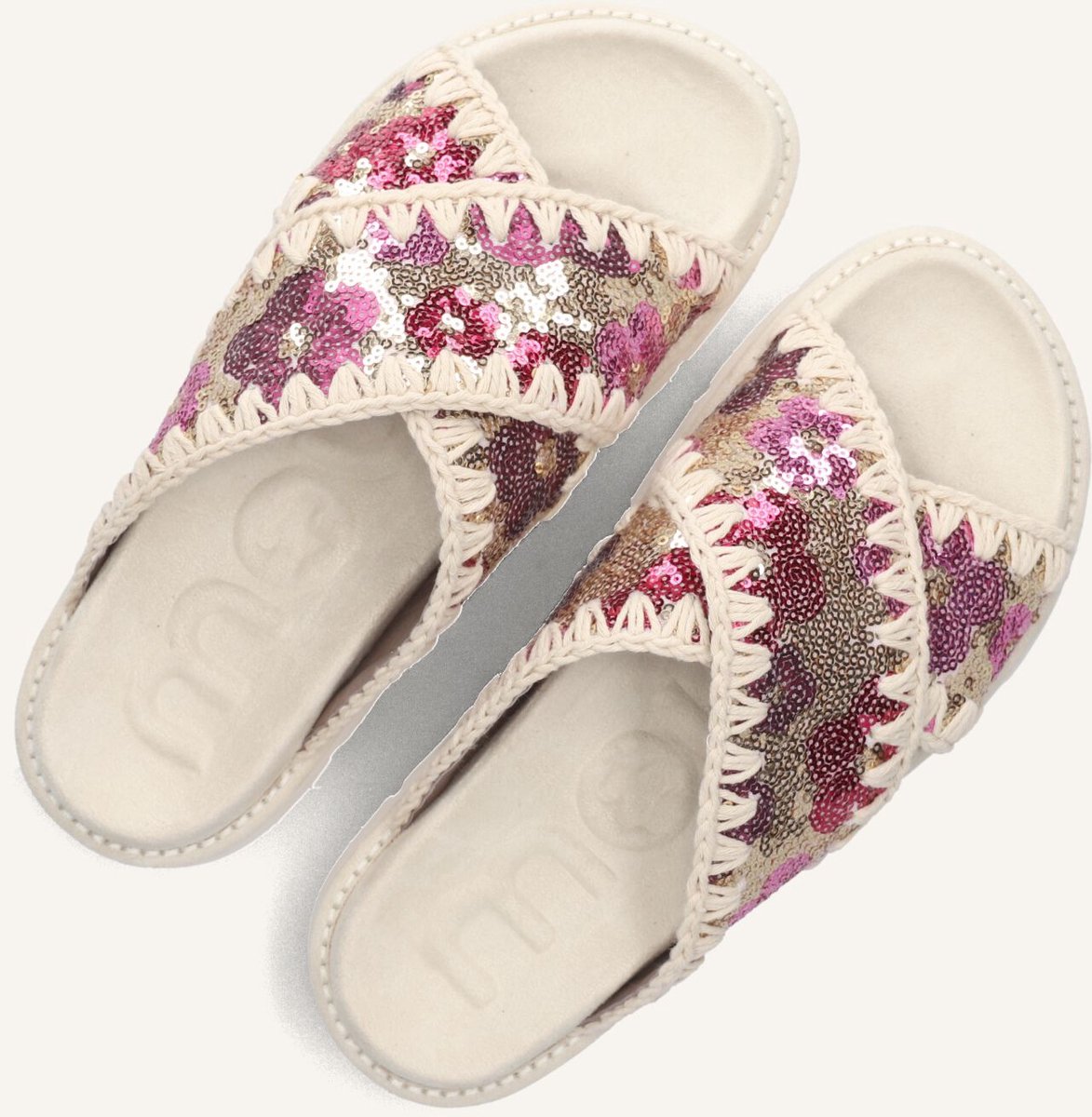 Mou Sequins Criss-cross Bio Sandal Slippers - Dames - Multi - Maat 37