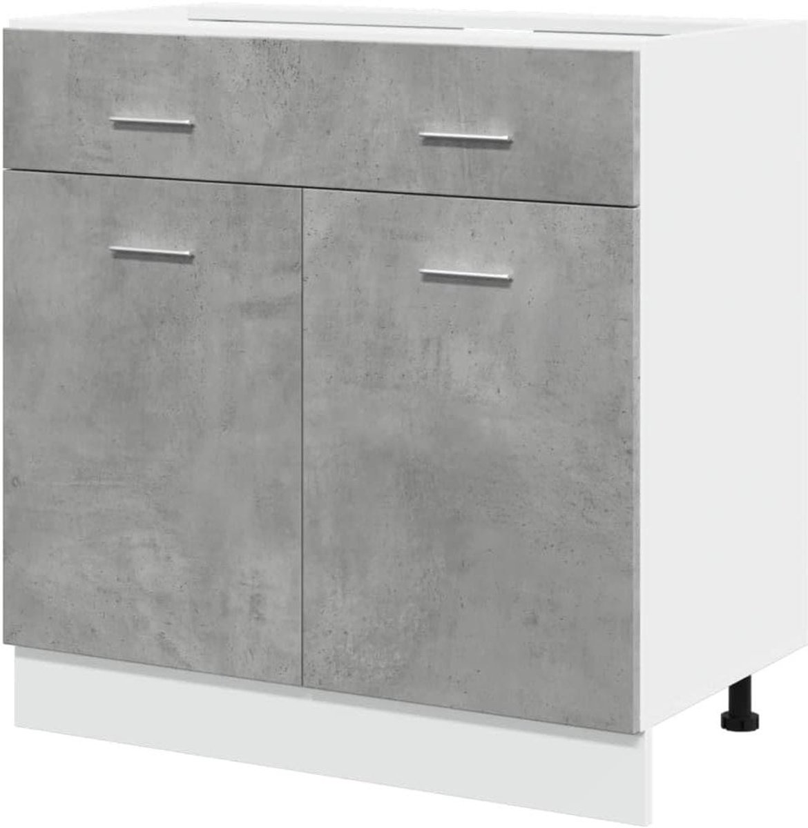 Onderkast met lade - Keukenkast - Keuken Organiseren - Vochtbestendig materiaal - 80x46x81.5cm - Betongrijs
