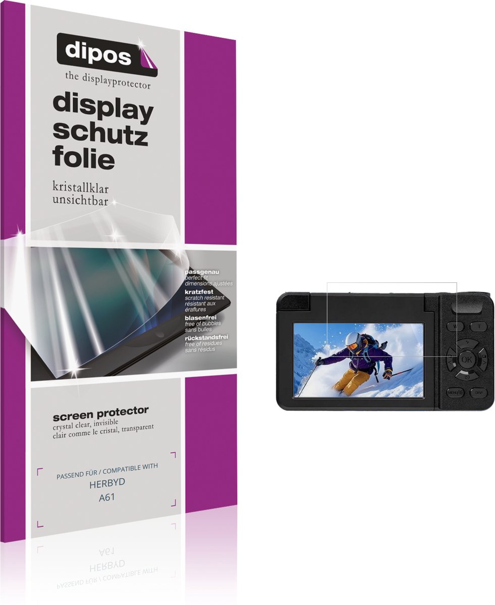 dipos – 4x Beschermfolie geschikt voor HERBYD A61 | Krasbestendige & heldere Screenprotector Ultra-Thin