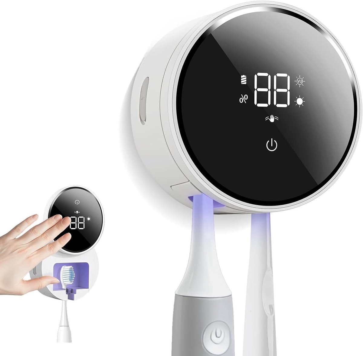 Elektrische Tandenborstel Sterilisator en Organizer, UV Ontvetter voor Badkamer en Reisgebruik, Ideaal voor Gezinnen en Hygiëne