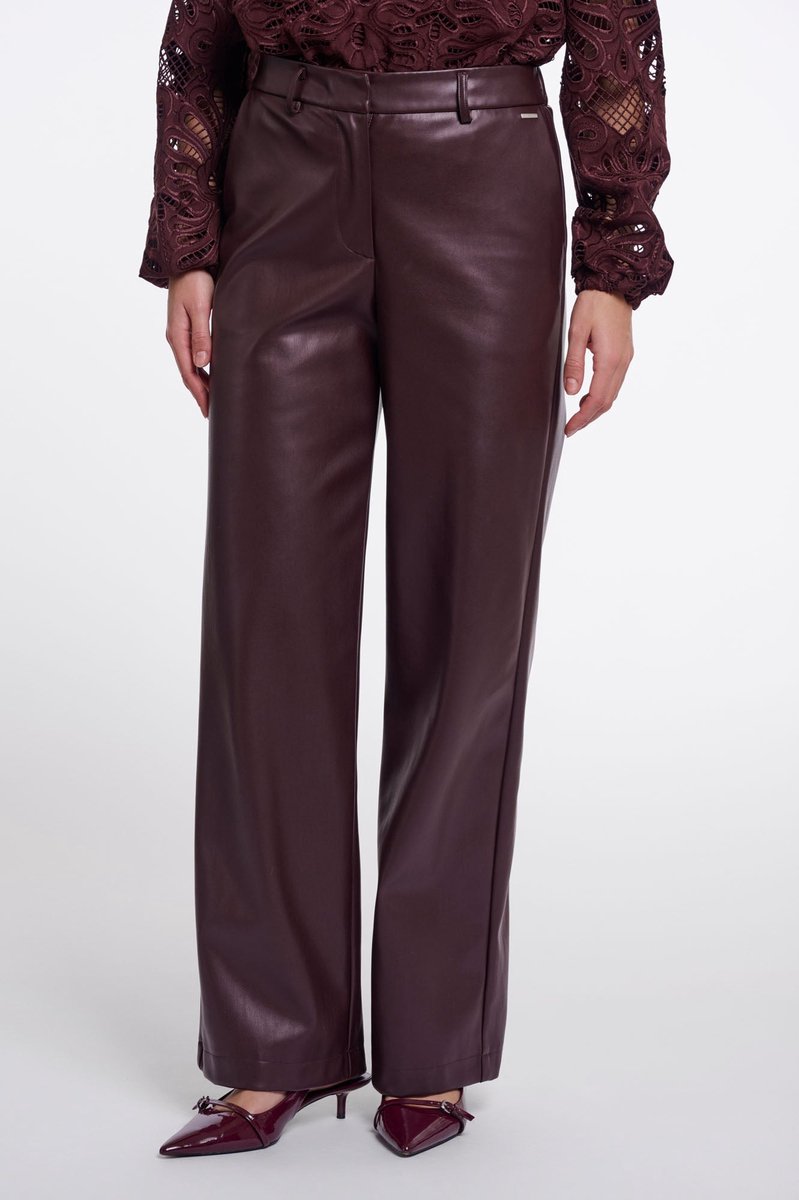 Rino & Pelle Broeken - Georgina straight leg trousers petite - Bruin