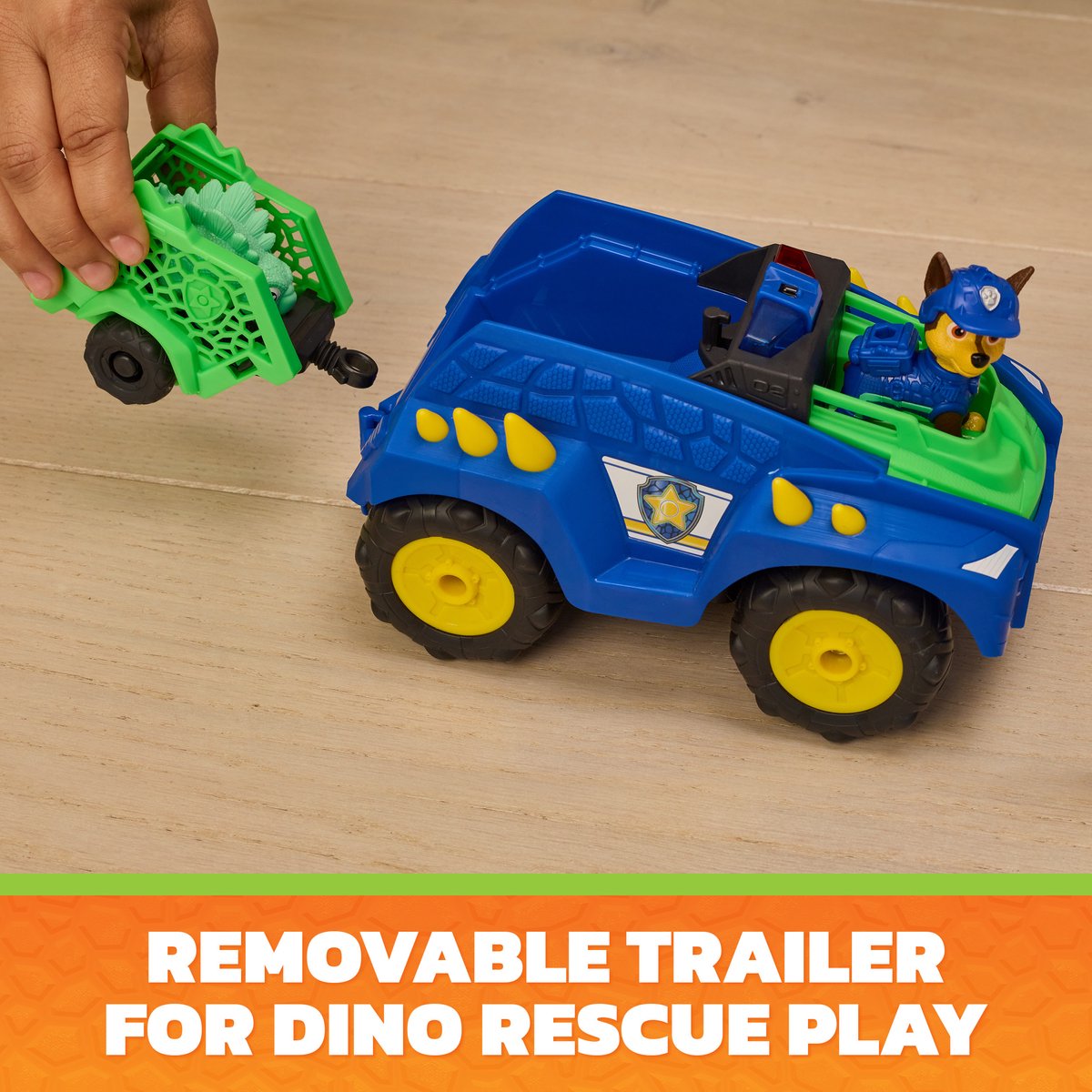 PAW Patrol - De Dino Film - Dino Tow & Dash RC - Eenvoudig op afstand te besturen voertuig met Chase- en Stegosaurus-actiefiguren — cadeau in Spellen & Speelgoed - foto 6