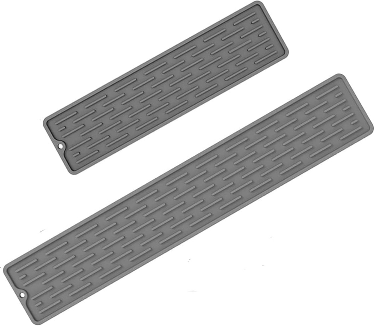 SnelShoppen - Pack van 2 Siliconen Droogmatten Slanke Afwasmat 55 x 8.8 en 35 x 9 cm Keuken voor Tafelgerei en Glazen, Vaatwasserbestendig