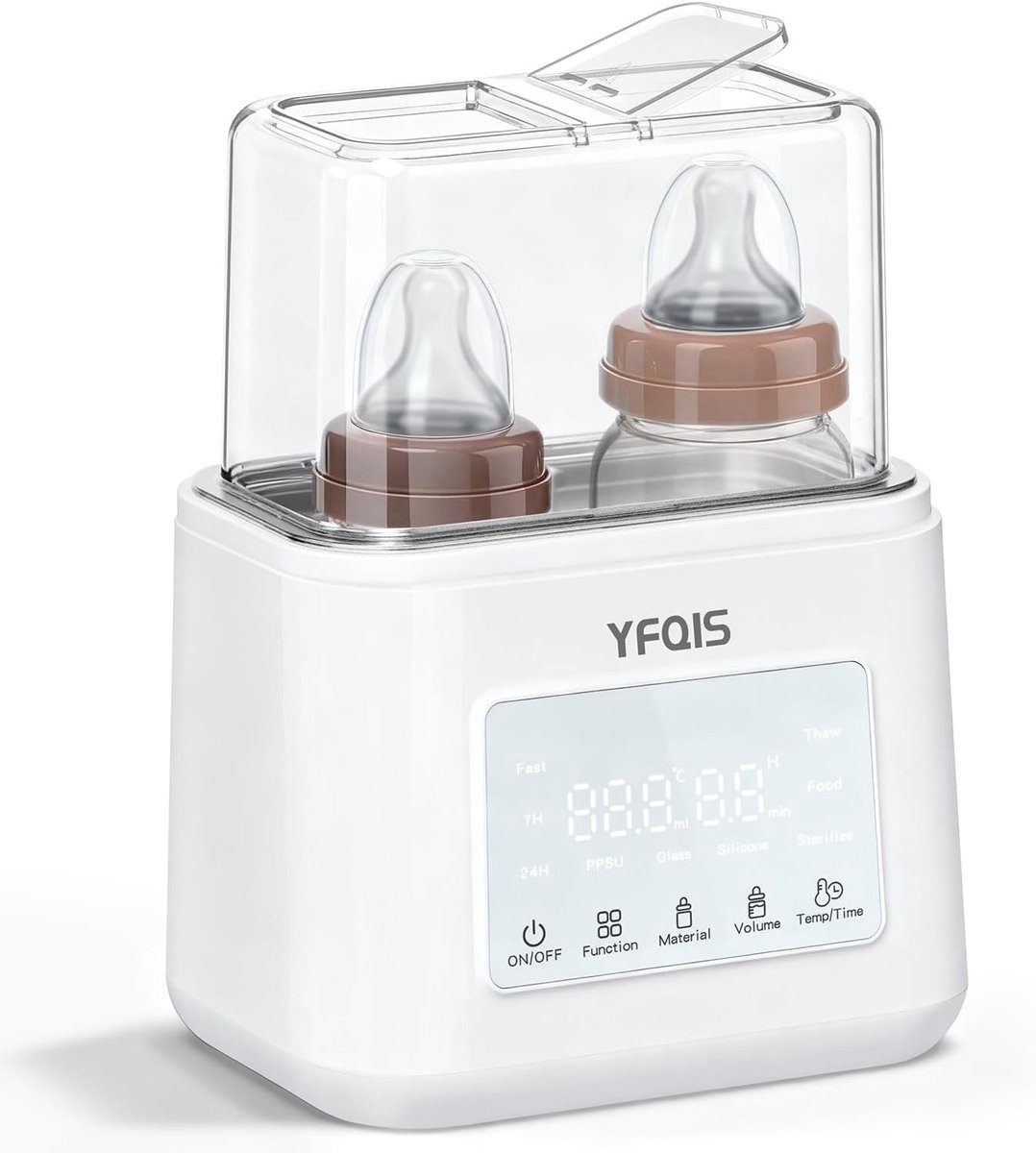 SnelShoppen - Babyflesverwarmer 10-in-1, Snelle Verwarming van Borstvoeding en Babyvoeding, 7-24 Uur Warmhoudfunctie, Baby Sterilisator met Automatisc