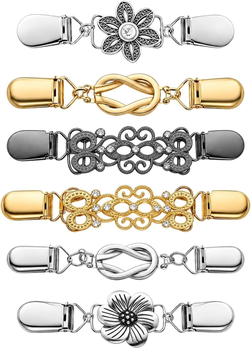 SnelShoppen - 6 Pcs Cinch Clips voor Vrouwen, Tailleclips, Blouseclips, Scarfclips, Sweaterclips en Mouwclips voor Kledingverstelling, Perfect voor Fe