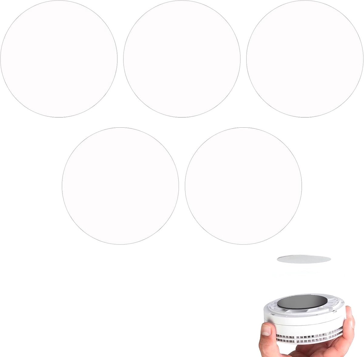 SnelShoppen - Pack van 5 Rook- en Gasdetector Beugels, Magneet met 3M Plakpads, Eenvoudige Installatie zonder Boren, Universele Compatibiliteit voor D